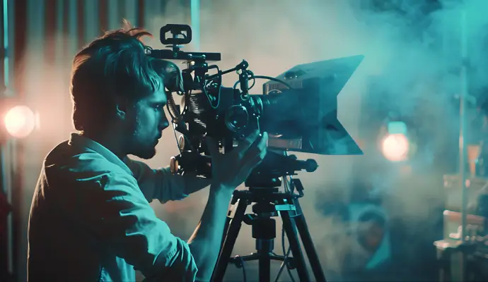 Young male cinematographer